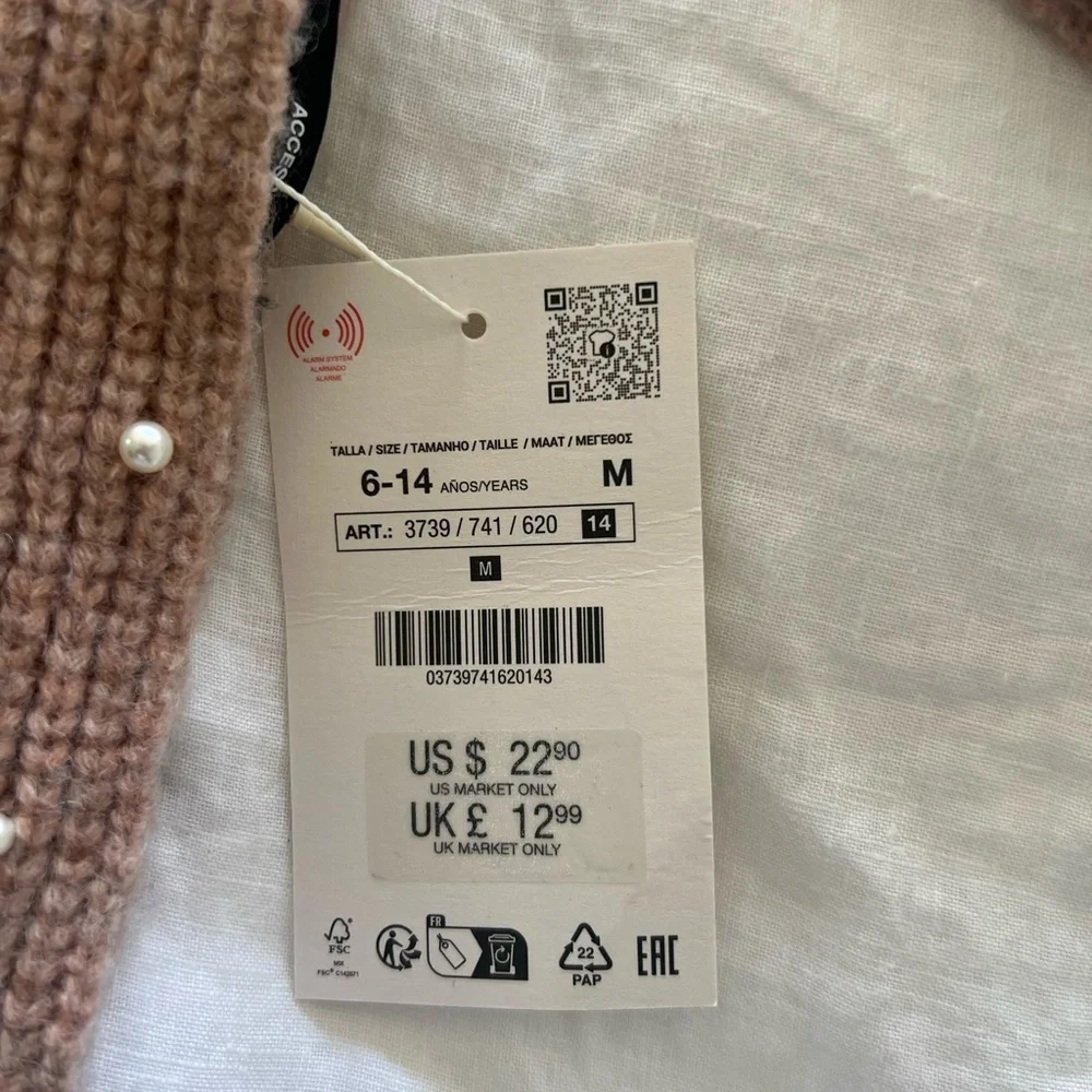 Pearly Knit Hat & Scarf Set Dusty Rose NWT
